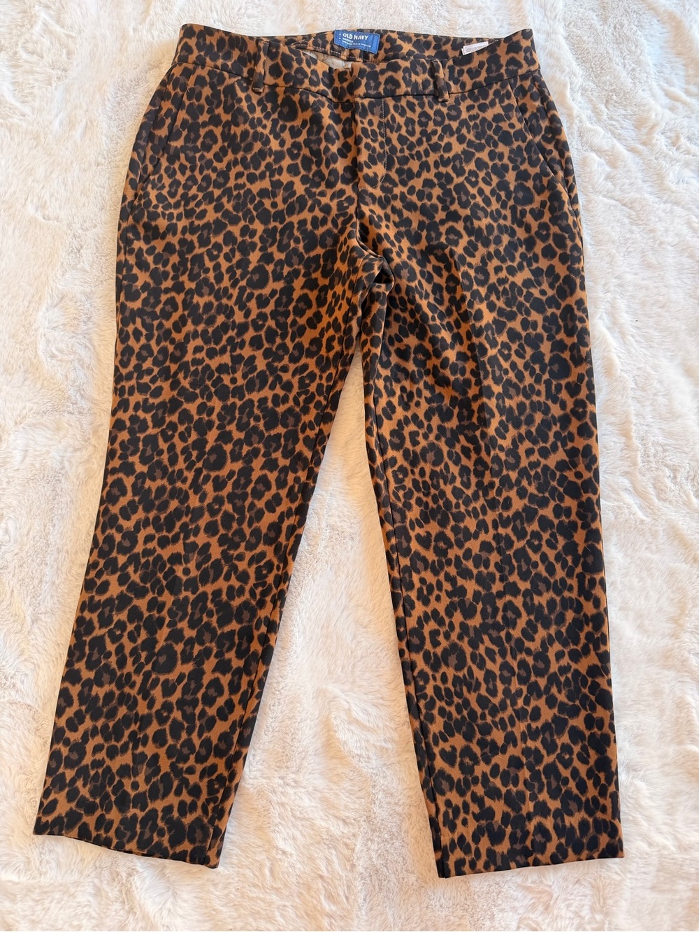 Old Navy Leopard Print Straight Leg Pants - Brown/Black